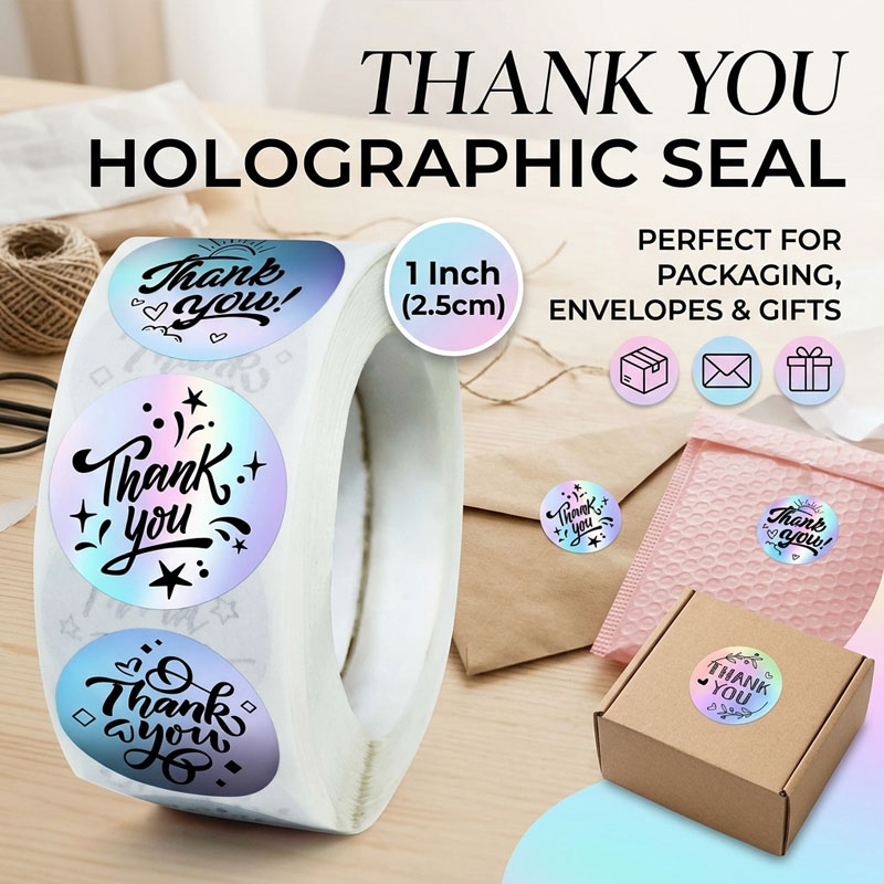 Wedding Envelopes - Naklejki laserowe z podziękowaniami, holograficzne etykiety