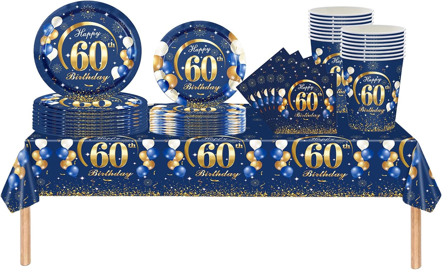 Granatowy turkusowo-złota 60.  – Table Number Gold recenzja i cena